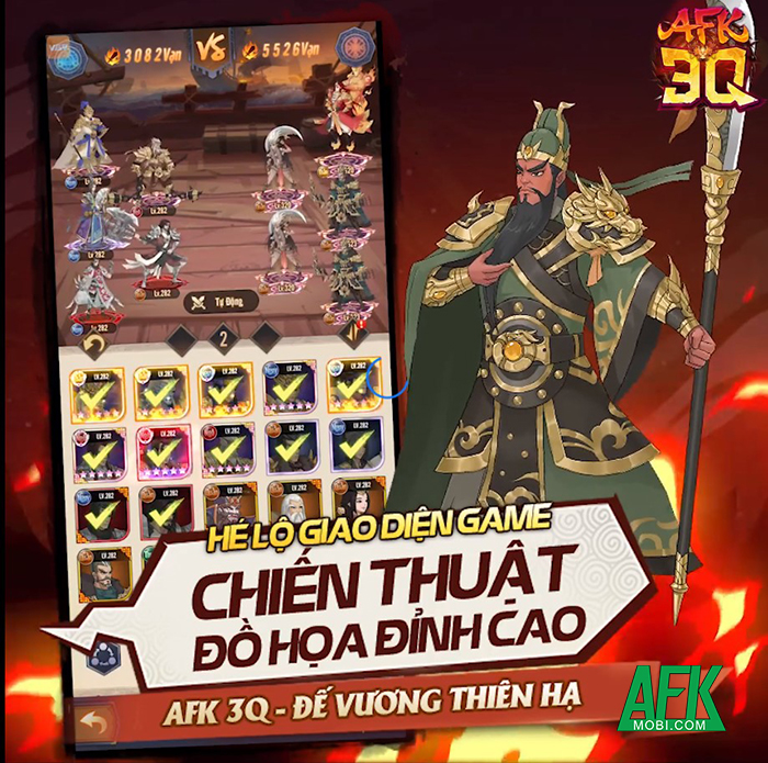 Game đấu tướng rảnh tay AFK 3Q - Đế Vương Thiên Hạ cập bến làng game Việt 0
