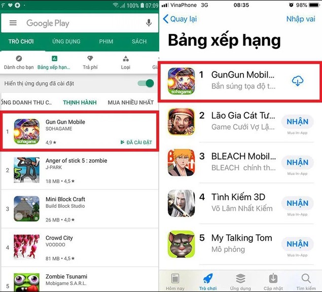 Dù hơn 2 năm tuổi song game Gun Gun Mobile vẫn bon bon lên TOP 1 thịnh hành 2