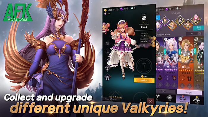 Valkyrie Rush game idle nhập vai với lối chơi 