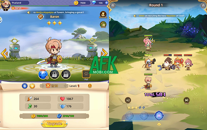Heroes' Quest: AFK Explorer game idle thẻ tướng có tính năng nuôi pet đầy mới lạ 2