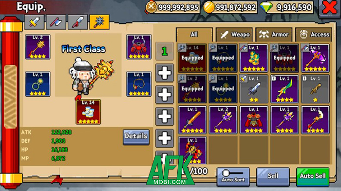 Trở thành cao thủ võ lâm trong game idle đồ họa pixel art dễ thương Tracksuit Hero: AFK 2