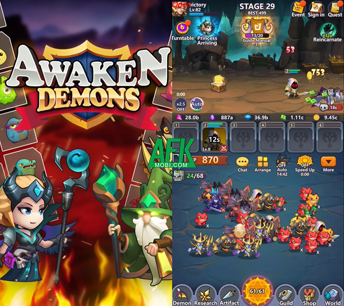 Awaken Demons - Eternal War game idle nhập vai màn hình dọc hoàn toàn tự động giúp bạn giải trí nhanh 0