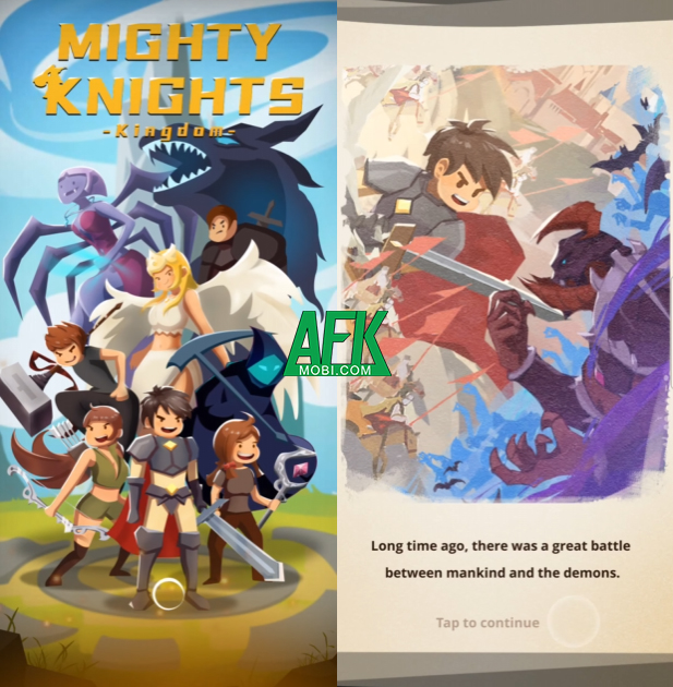 Hóa thân hiệp sĩ bảo vệ vương quốc trong game nhập vai idle màn hình dọc Mighty Knights: Kingdom 0