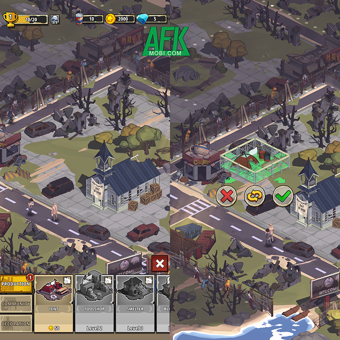 Sinh tồn và xây dựng thị trấn của bạn giữa đại dịch zombie trong Town Survival 1