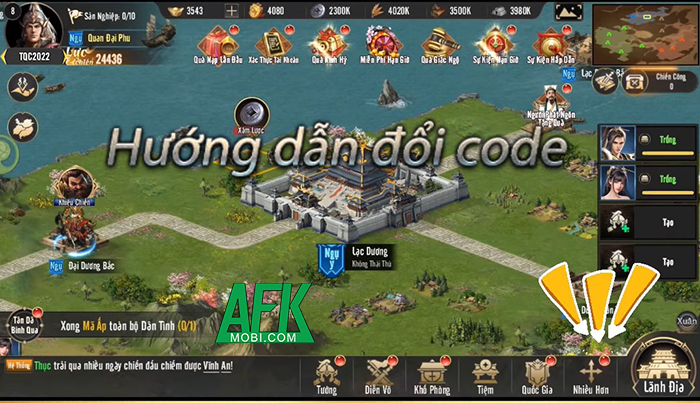 AFKMobi tặng nhiều gift code game Tam Quốc Chí 2022: Kỳ Mưu