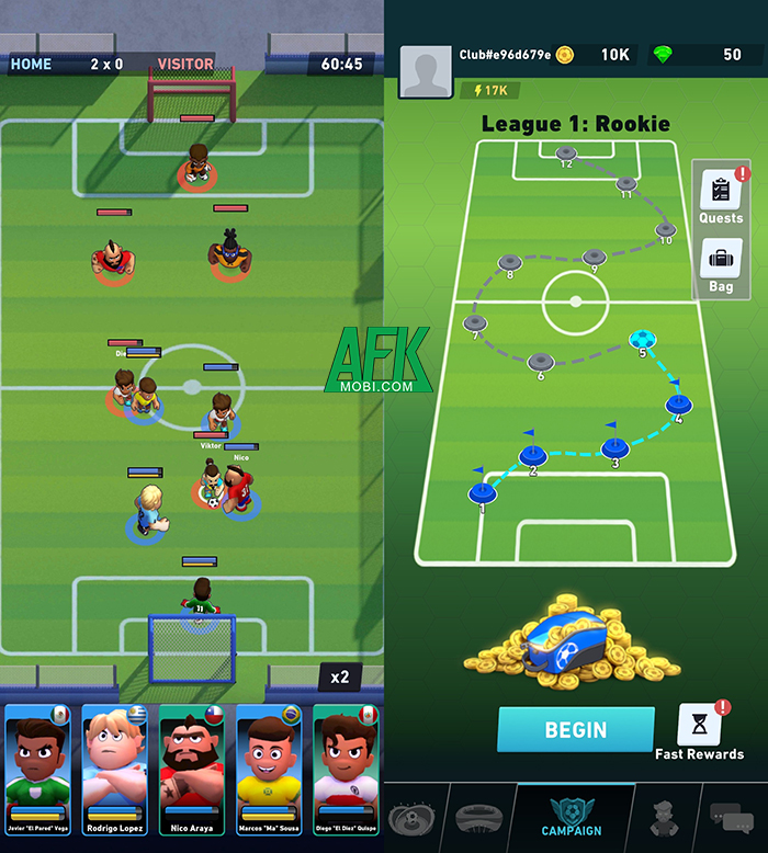 Thành lập đội bóng siêu sao của bạn trong game bóng đá nhàn rỗi AFK Soccer: RPG Football Games 0
