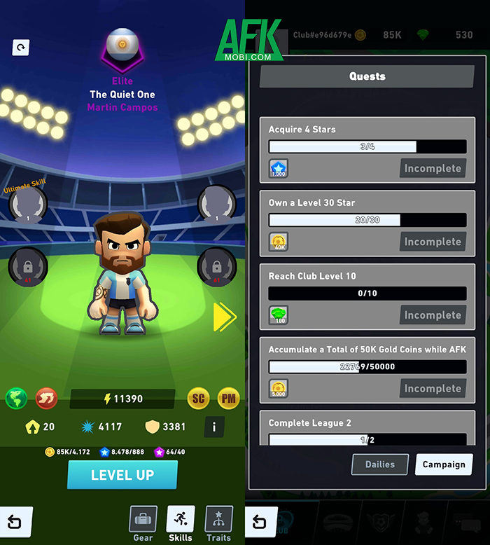 Thành lập đội bóng siêu sao của bạn trong game bóng đá nhàn rỗi AFK Soccer: RPG Football Games 2