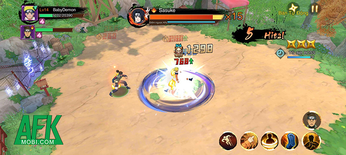 Khám phá game hành động Truyền Thuyết Hỏa Tiễn cho người chơi hóa thân vào tuyến nhân vật trong bộ truyện Naruto 2