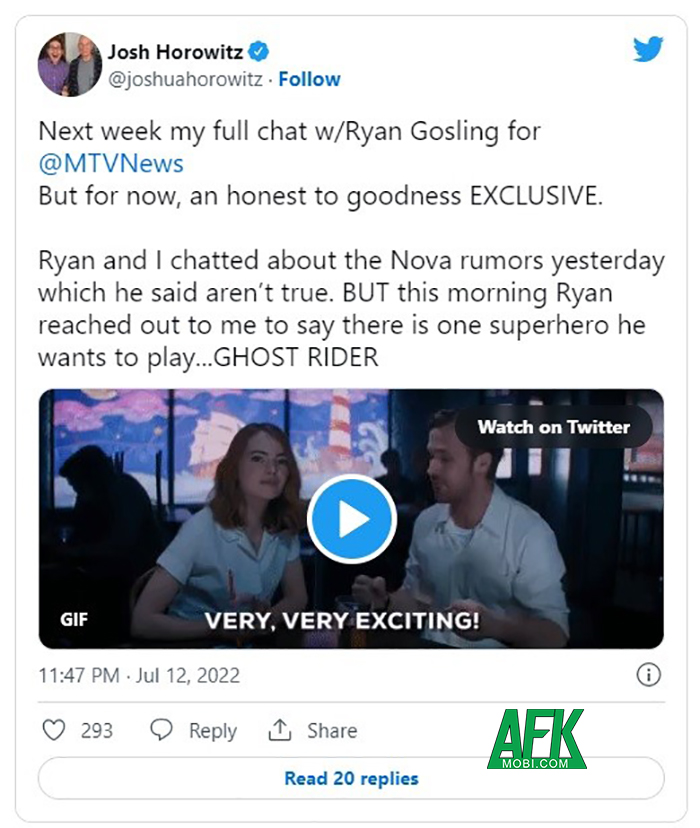 Ryan Gosling - Ngôi sao điện ảnh cảm thấy hứng thú và muốn tham gia vai diễn Ghost Rider mới 1
