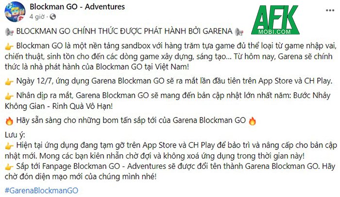 Blockman GO chính thức được phát hành tại Việt Nam dưới tay Garena 1