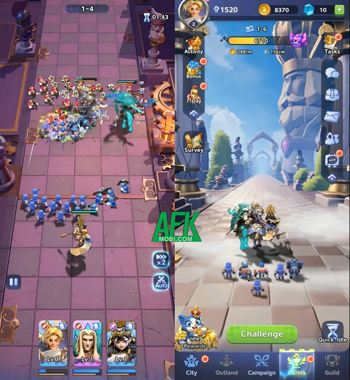 Checkmate Heroes game chiến thuật cho phép bạn kết hợp các binh lính để xây dựng đội hình 0