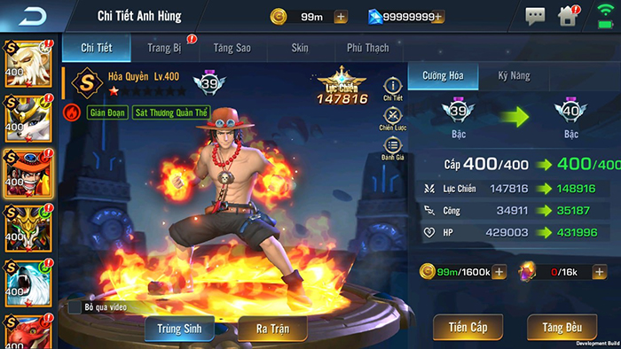 Vua Hải Tặc Luffy đại náo siêu vũ trụ Idle Heroes 2