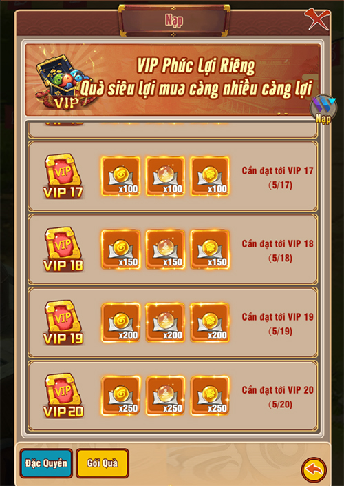 Giới thiệu cấp VIP và quyền lợi bậc VIP trong game Ninja Làng Lá: Truyền Kỳ 24