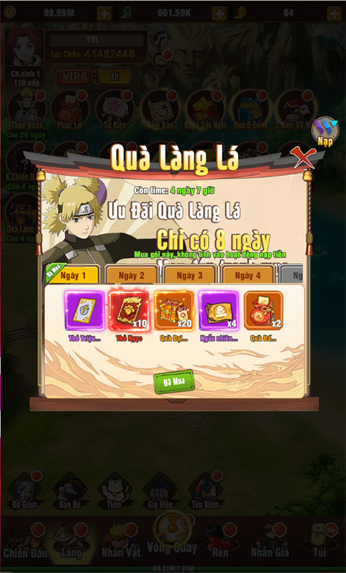 Điểm mặt các Gói Nạp siêu hời trong game Ninja Làng Lá: Truyền Kỳ 5