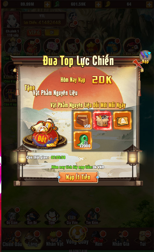 Điểm mặt các Gói Nạp siêu hời trong game Ninja Làng Lá: Truyền Kỳ 6