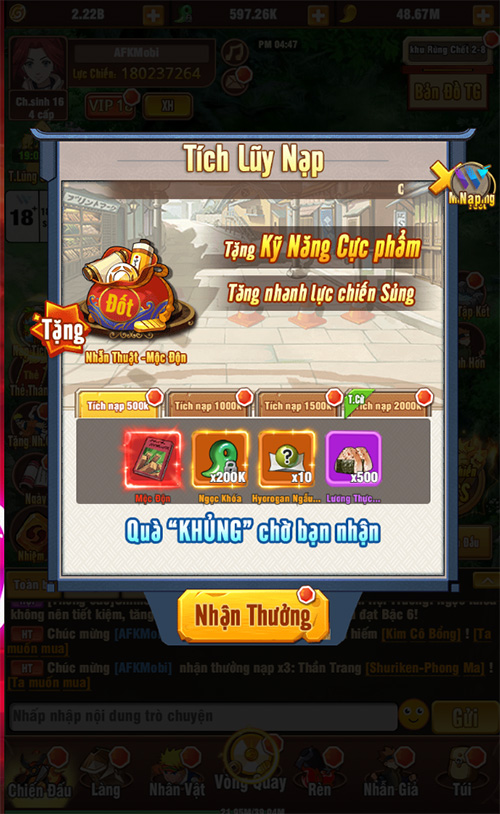 Điểm mặt các Gói Nạp siêu hời trong game Ninja Làng Lá: Truyền Kỳ 2