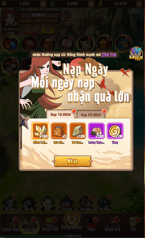 Điểm mặt các Gói Nạp siêu hời trong game Ninja Làng Lá: Truyền Kỳ 4