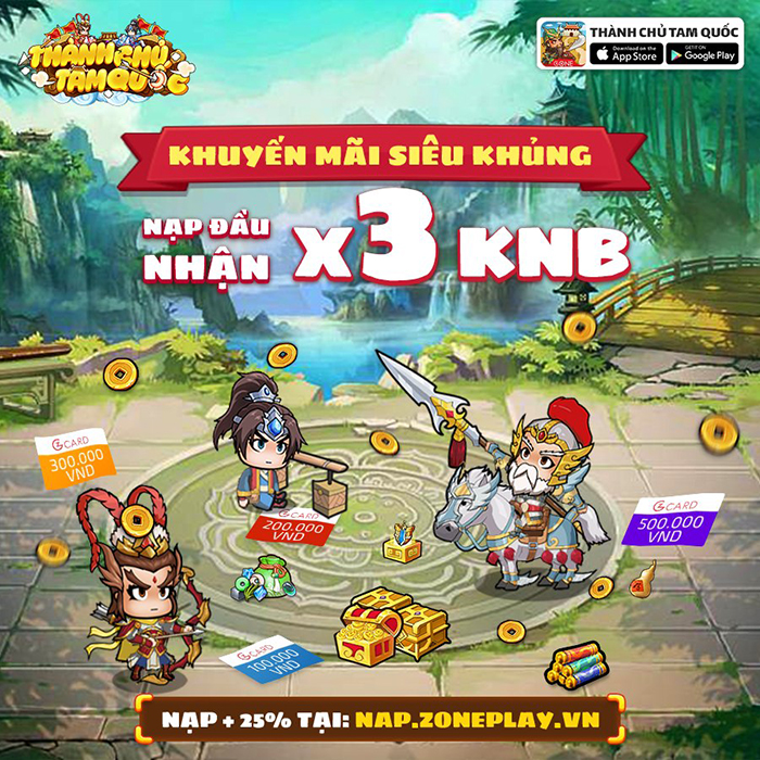 AFKMobi tặng 888 gift code game Thành Chủ Tam Quốc Mobile giá trị 3