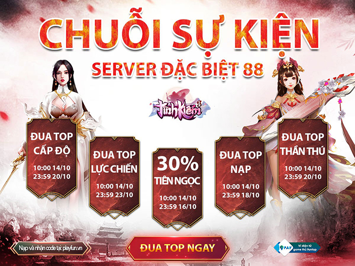 Ra mắt server đặc biệt - Tương Phùng 88, Tình Kiếm 3D tặng game thủ phúc lợi độc quyền có 1-0-2 0