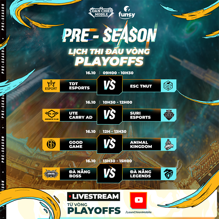 Tâm điểm vòng Playoffs Pre-season Zaka'r League A Loạn Chiến Mobile: Tấm vé vào Vòng Chung kết sẽ gọi tên ai? 0