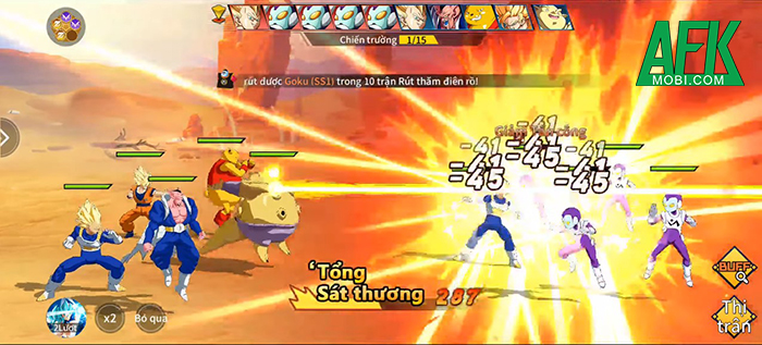 Super Saiyan Clash - Saiyan X Fight game nhàn rỗi thẻ tướng 7 Viên ngọc rồng là 