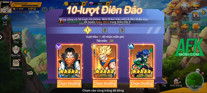 Super Saiyan Clash - Saiyan X Fight game idle thẻ tướng 7 Viên Ngọc Rồng đang 