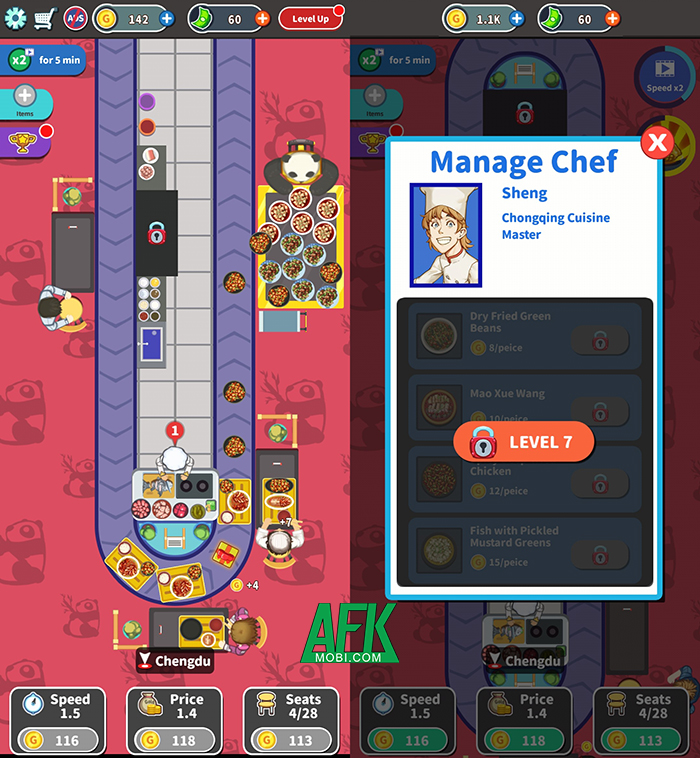 Idle Chinese Restaurant game mô phỏng lấy chủ đề quản lý và phát triển nhà hàng Trung Hoa 2