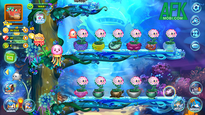 Fantasium: Fantasy Aquarium game trồng cây dưới đáy biển giống Khu Vườn Trên Mây Afkmobi-fantasium-2