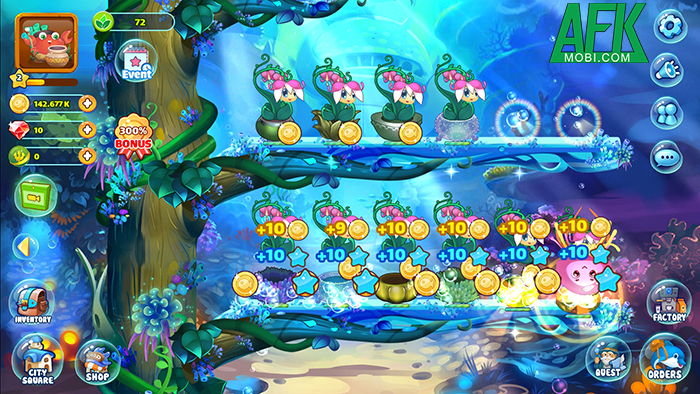 Fantasium: Fantasy Aquarium game trồng cây dưới đáy biển giống Khu Vườn Trên Mây 1