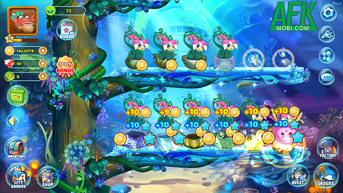 Fantasium: Fantasy Aquarium game trồng cây dưới đáy biển giống Khu Vườn Trên Mây Afkmobi-fantasium-3