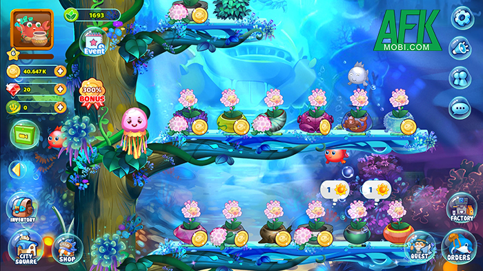 Fantasium: Fantasy Aquarium game trồng cây dưới đáy biển giống Khu Vườn Trên Mây 2