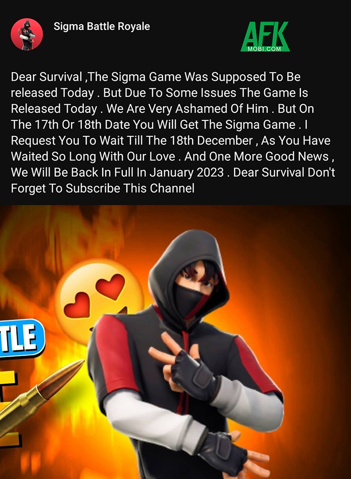 Sigma Battle Royale đến hẹn vẫn chưa lên, game thủ đặt nhiều nghi vấn 1