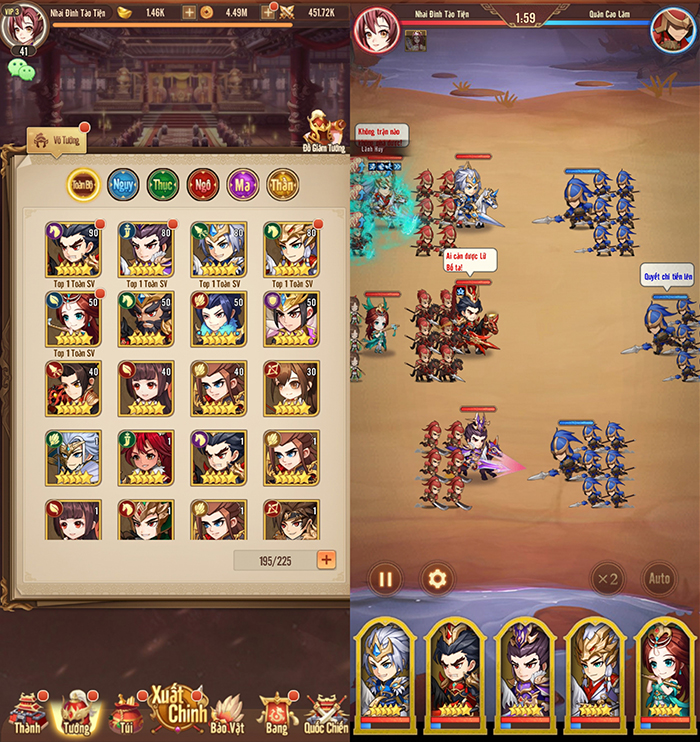 Tân Vương 3Q Mobile mang đến lối chơi đấu tướng cực 