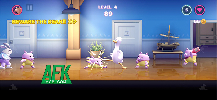 Hóa thân thành siêu nhân vịt trong game hành động cực dị Punch Kick Duck 3