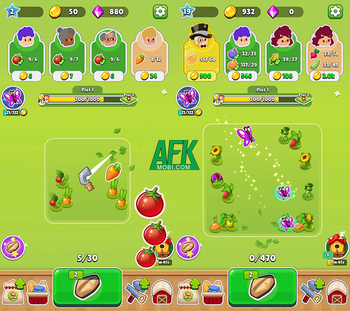 Pocket Farm game casual mô phỏng trồng trọt rau củ quả Afkmobi-pocketfarm-1