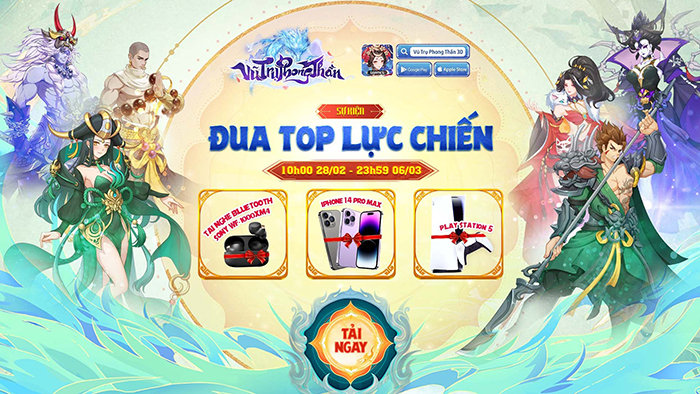 Lộ diện top 10 danh giá trong sự kiện đua top lực chiến liên server của Vũ Trụ Phong Thần 3D 1