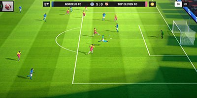 Top Eleven: Quản Lý Bóng Đá cho phép người chơi quan sát trận đấu ở chế độ 3D hoàn toàn chân thực