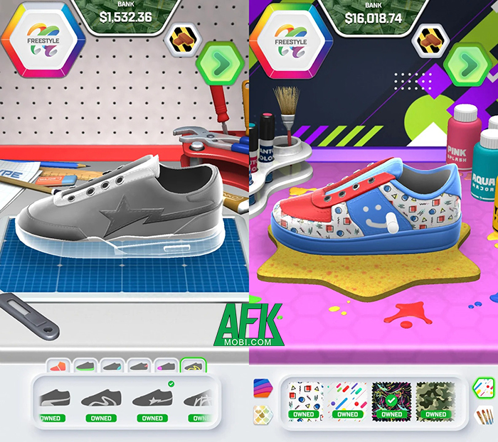 Sneaker Craft game casual mô phỏng giúp thỏa mãn đam mê custom giày Afkmobi-SneakerCraft-1