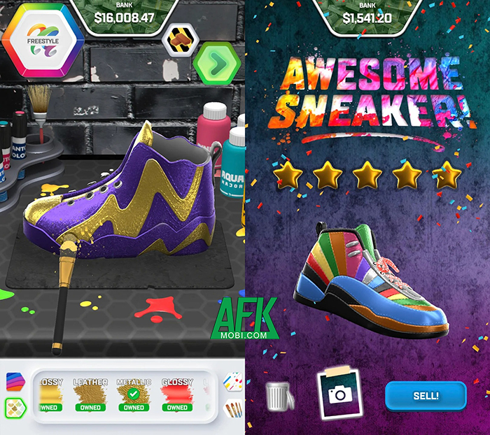 Sneaker Craft game casual mô phỏng giúp thỏa mãn đam mê custom giày Afkmobi-SneakerCraft-2