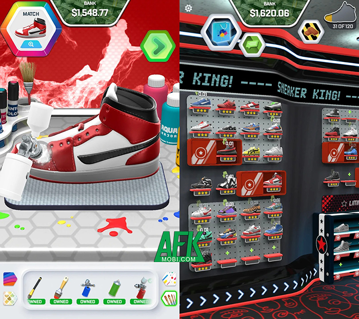 Sneaker Craft game casual mô phỏng giúp thỏa mãn đam mê custom giày Afkmobi-SneakerCraft-3