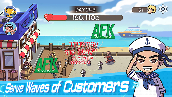 Trở thành chủ của một cửa hàng bán cá trong game mô phỏng Idle Fishing Tycoon 3