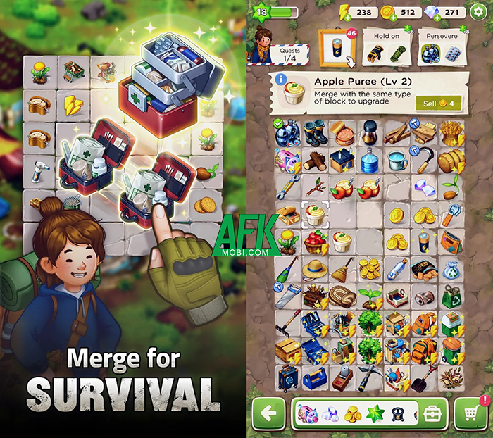 Merge Survival: Wasteland game casual giải đố với lối chơi hợp nhất Afkmobi-mergesurvival-2