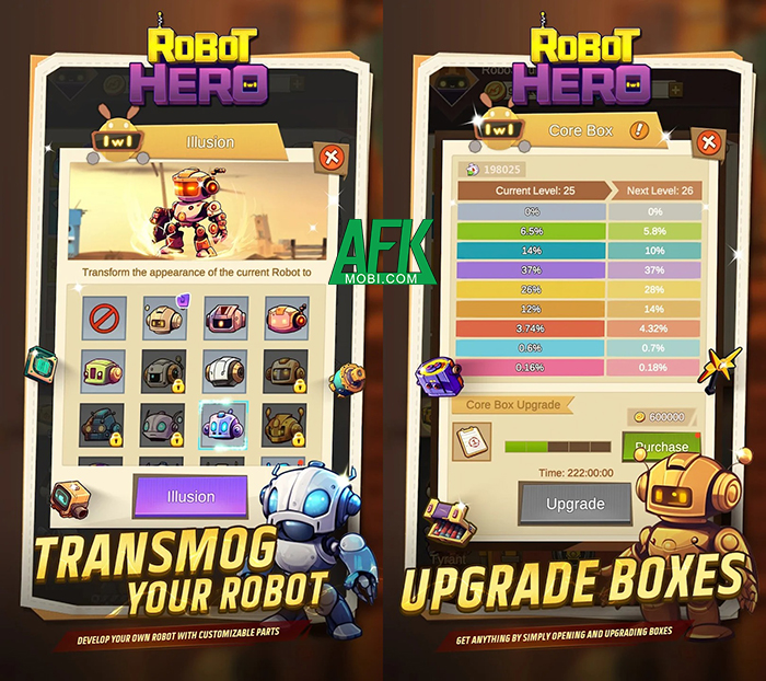 Robot Hero tựa game thuộc thể loại casual nhập vai với lối chơi đơn giản  Afkmobi-robothero-2
