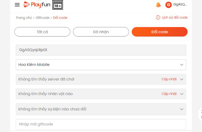 AFKMobi tặng nhiều gift code game Hoa Kiếm Mobile Funtap giá trị 1