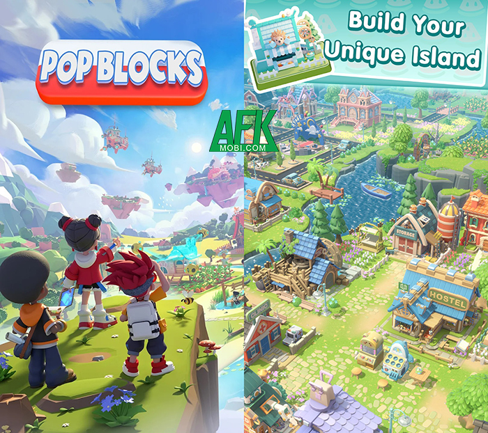 Pop Blocks game xây dựng quản lý hòn đảo trong mơ bằng cách xếp hình 0