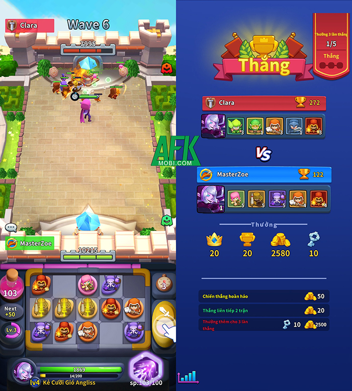 So tài chiến thuật và may mắn của bạn trong game Merge Heroes: Tower Defense 2