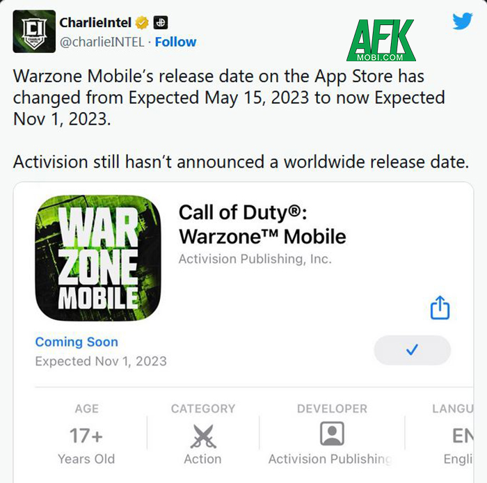 Call of Duty: Warzone Mobile có thể sẽ được ra mắt toàn cầu vào tháng 11/2023 0