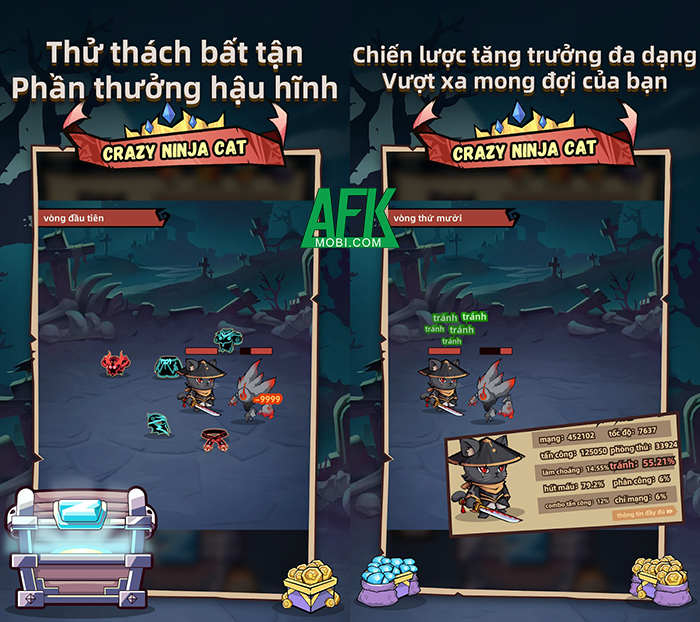 Nhập vai miêu nhẫn giả trong game nhàn rỗi Ninja Cat - Idle RPG 2