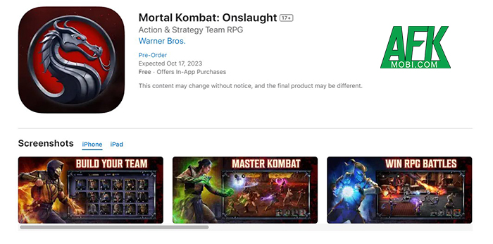 Mortal Kombat: Onslaught mở đăng ký trước, dự kiến ra mắt vào tháng 10 sắp tới 0