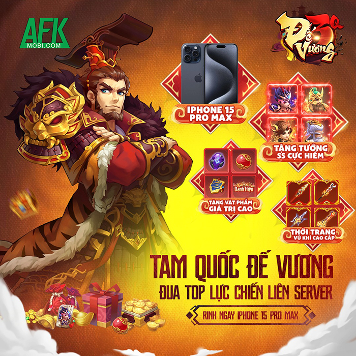 Game đấu tướng chiến thuật Đế Vương 3Q Mobile tổ chức đua Top đoạt IPhone 15 Pro Max 1